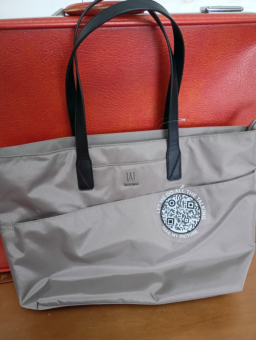 Travelpro Women's Taupe Tote Bag with Black Handles
